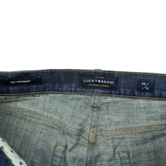 Lucky Brand 221 Straight 32X32 Men's Blue Jeans Cotton Blend Denim Pants - Picture 3 of 12